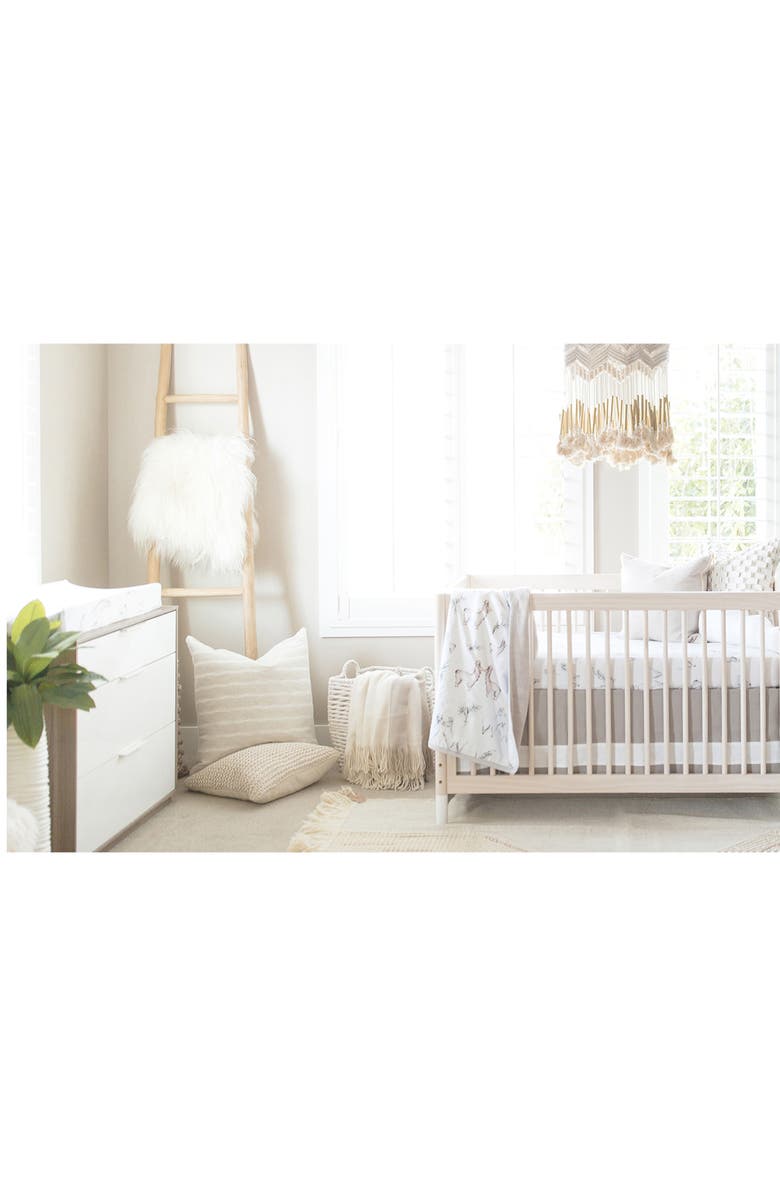 Oilo Print Band Crib Skirt, Alternate, color,