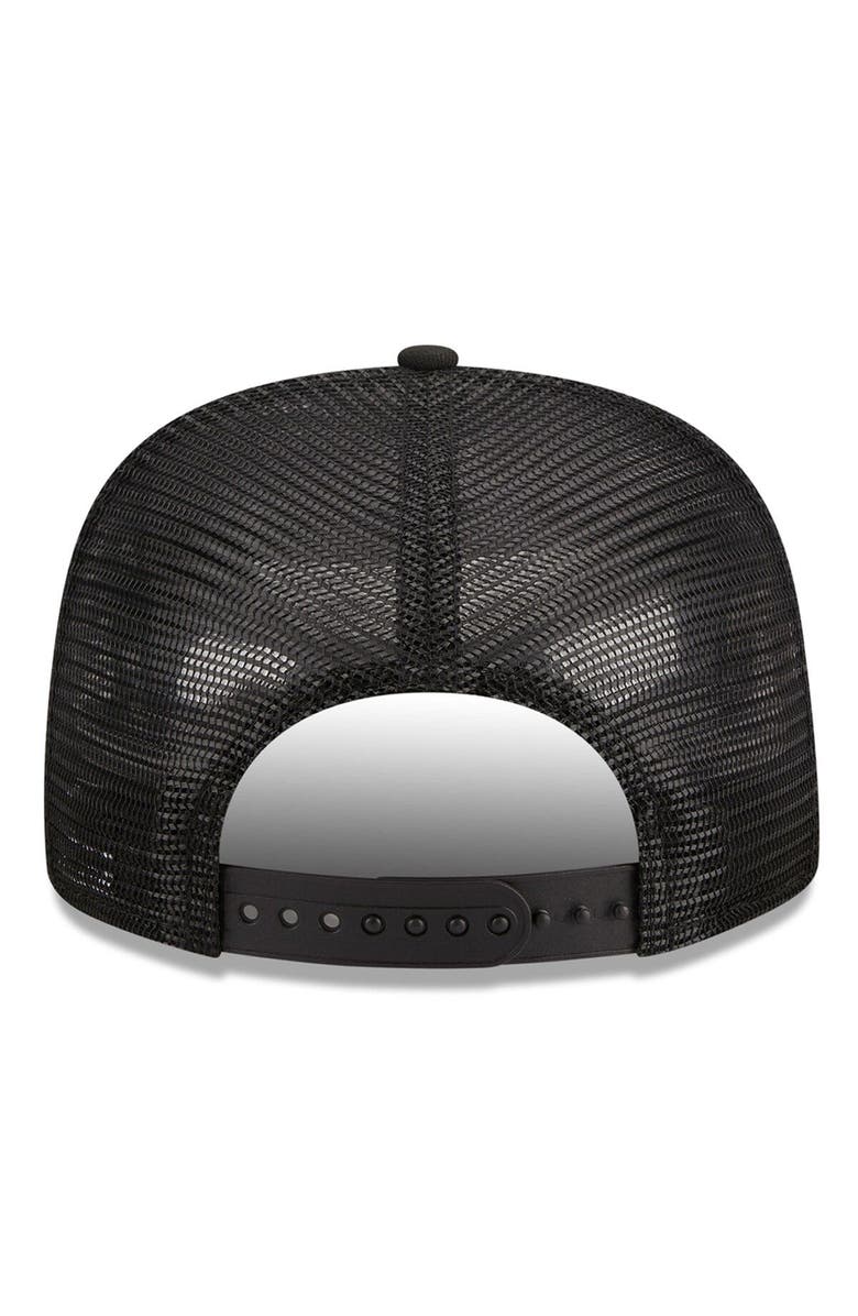 New Era Men's New Era Black Washington Nationals Street Team A-Frame Trucker 9FIFTY Snapback Hat, Alternate, color,