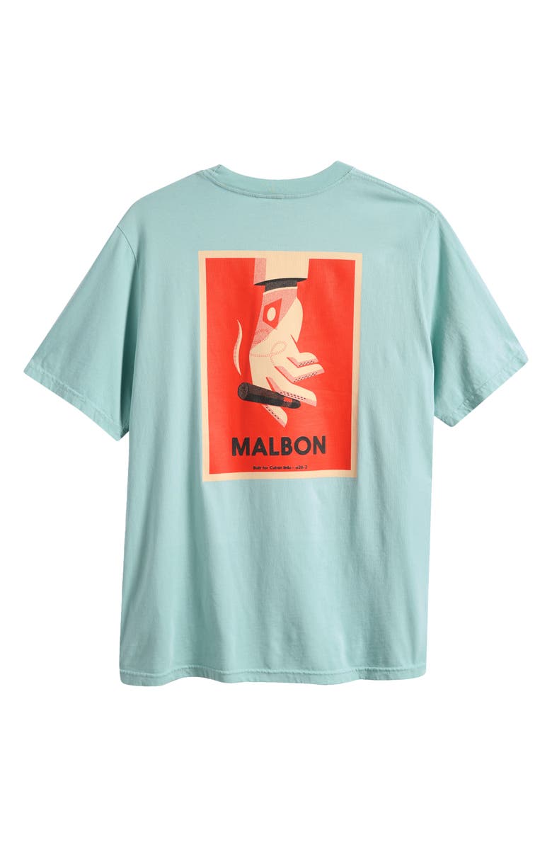 MALBON Bermuda Cigar Cotton Graphic T-Shirt, Alternate, color, Surf Spray