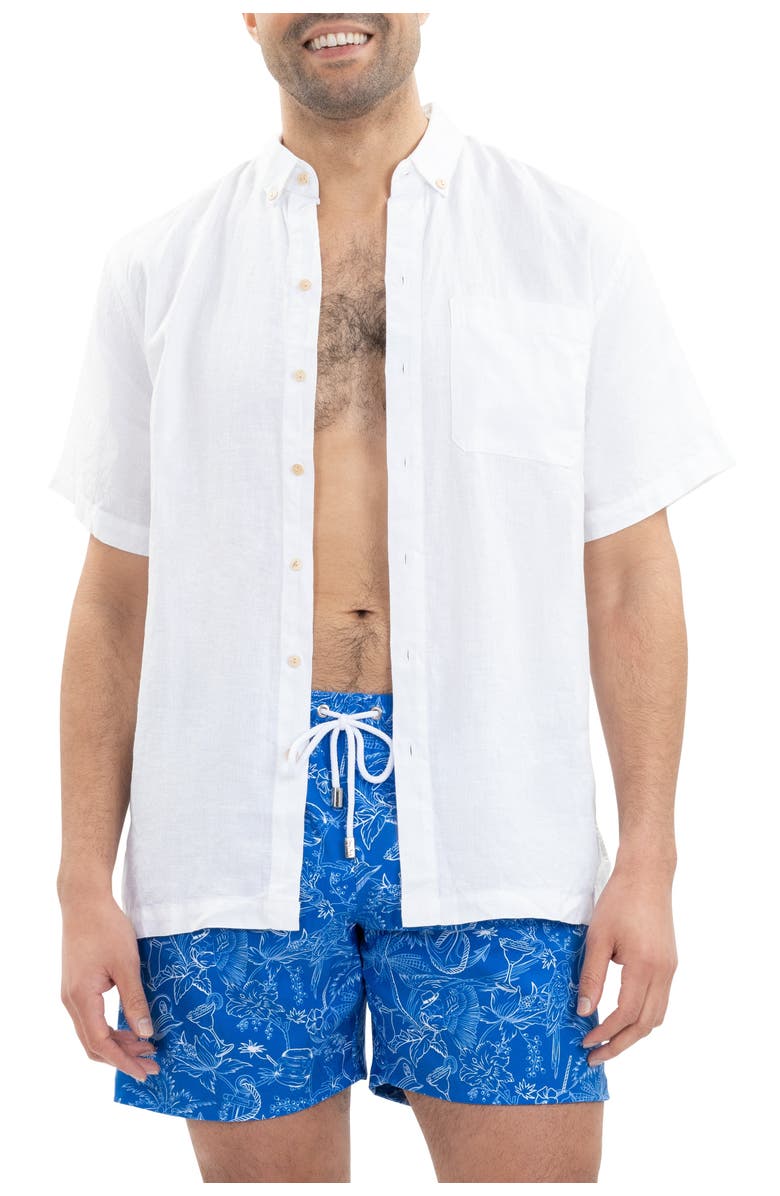 Kenny Flowers Margaritaville by Kenny Flowers - The Ode to Jimmy - Swim Trunks, Alternate, color, Blue