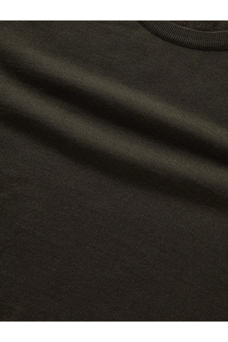 Keaton Crewneck Sweater, Alternate, color, Olive Green with Navy Tipping