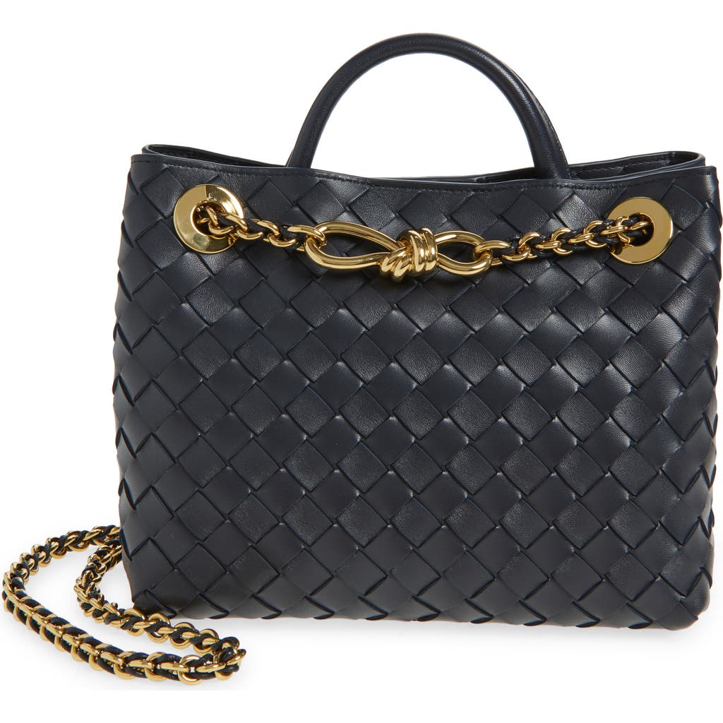 Bottega Veneta Womens Black-m Brass Andiamo Small Leather Top-handle Bag In Black