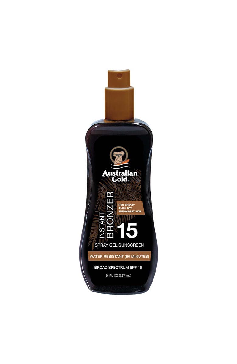 Australian Gold SPF 15 Spray Gel with Bronzer, Main, color, 