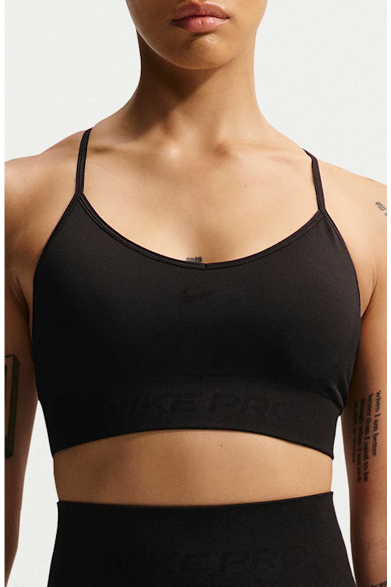 Pro Dri-FIT Seamless Sports Bra, Main, color, BLACK
