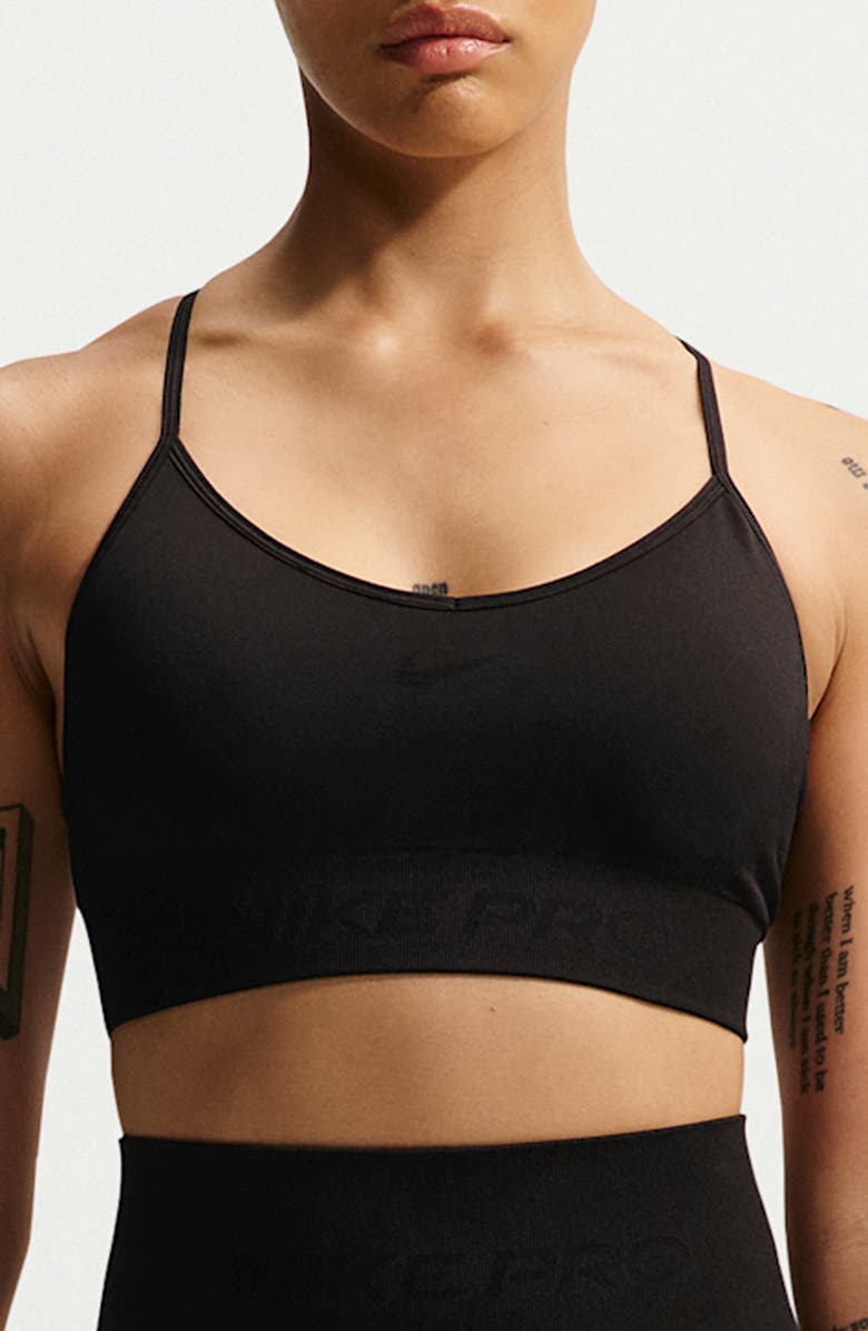 Nike Pro Dri-FIT Seamless Sports Bra, Main, color, Black