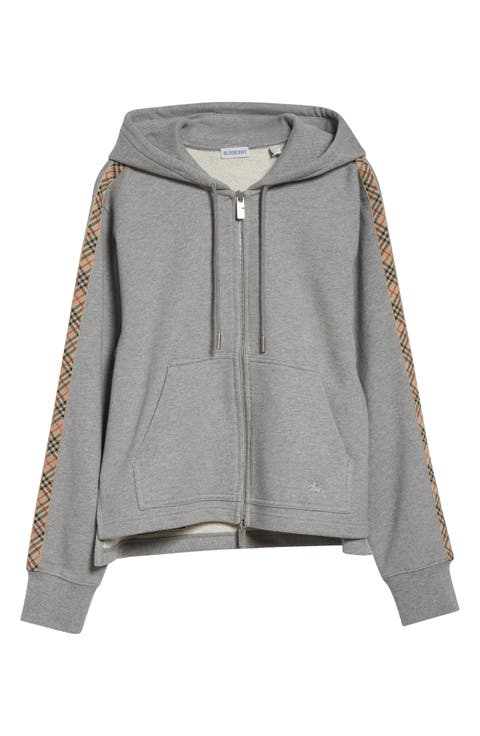 Harper Check Tape French Terry Full Zip Hoodie