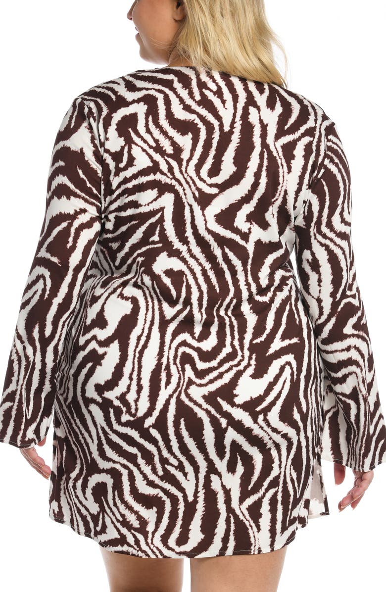 La Blanca Fierce Lace-Up Tunic, Alternate, color, Java