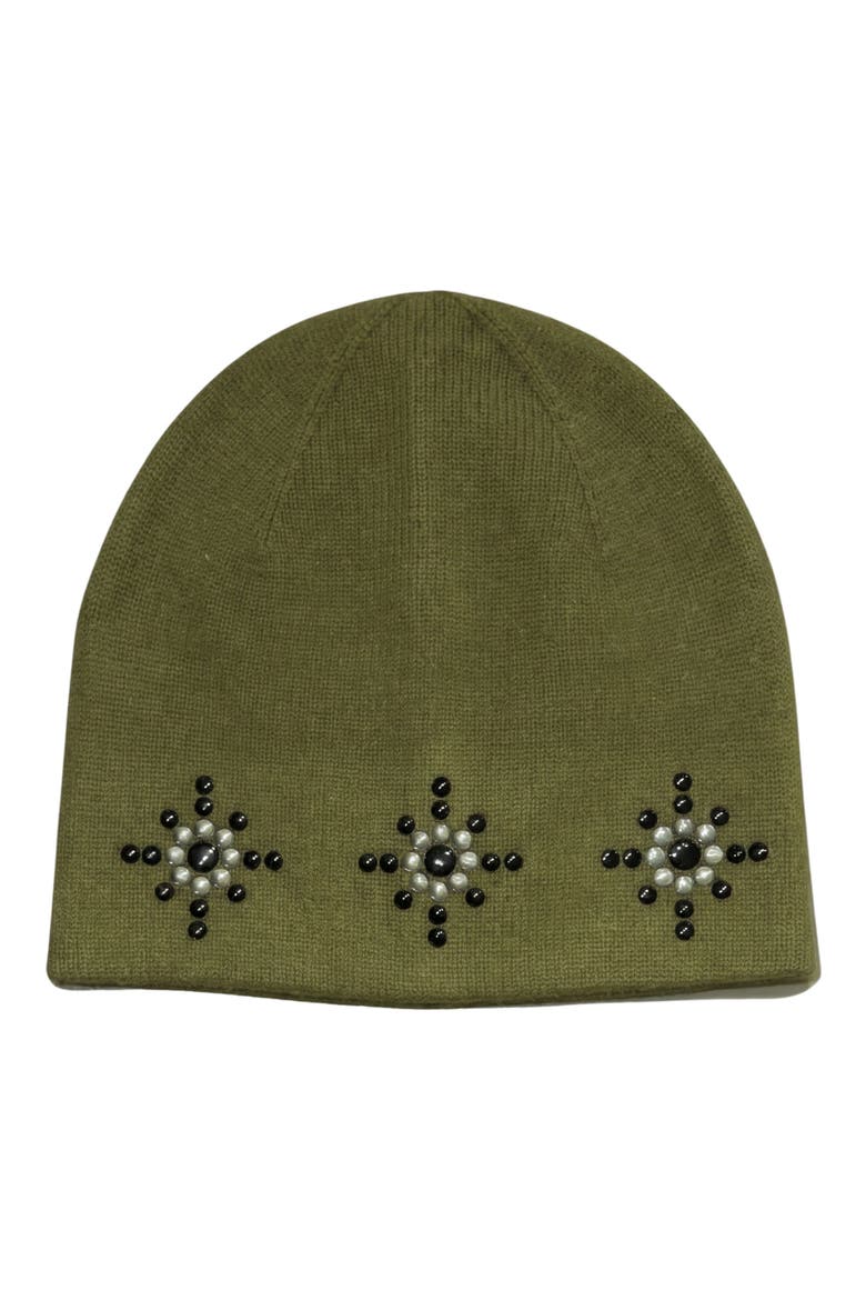 Rustic Stud Beanie, Main, color, OLIVE