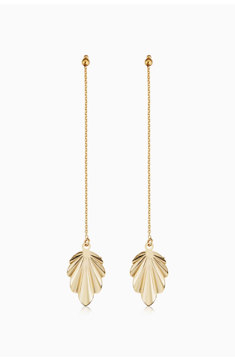 Oradina 14K Yellow Gold Fanfare Drop Earrings, Main, color, Yellow Gold