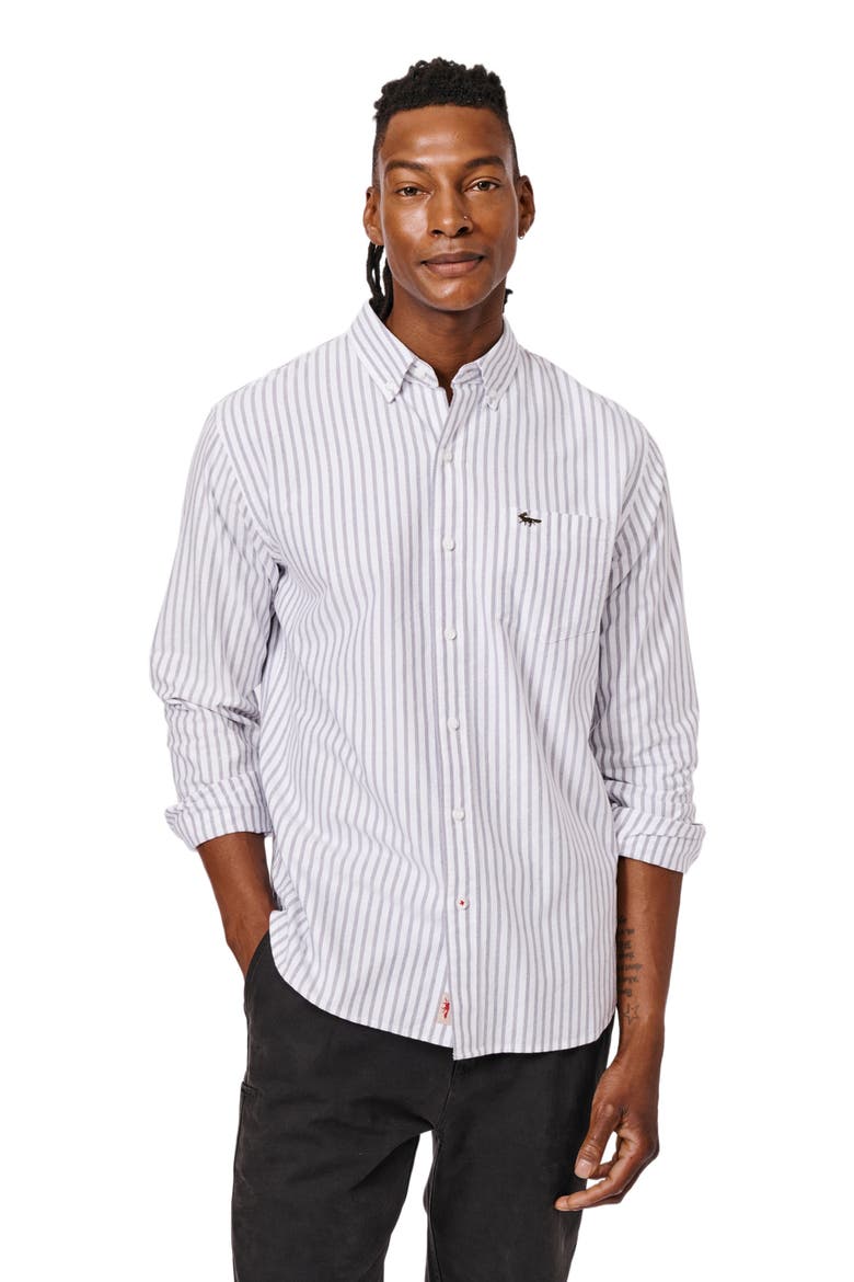 Aldridge Oxford Button Down Shirt, Main, color, Purple Stripe