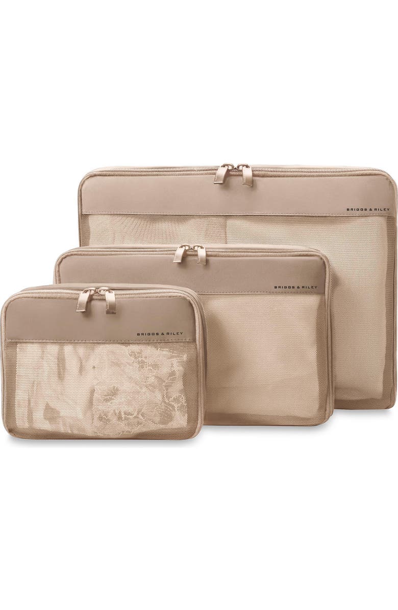 Briggs & Riley Check-In Set of 3 Packing Cubes, Main, color, Tan