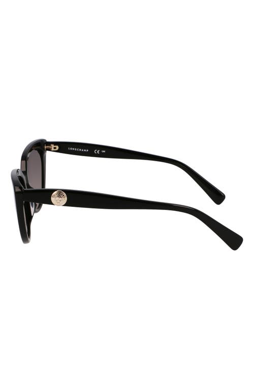 Longchamp Le Pliage 53mm Gradient Cat Eye Sunglasses In Black