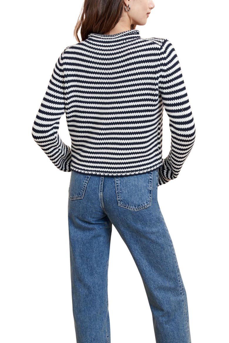 Mini Marina Fine Stripe Sweater, Alternate, color, Navy/Cream