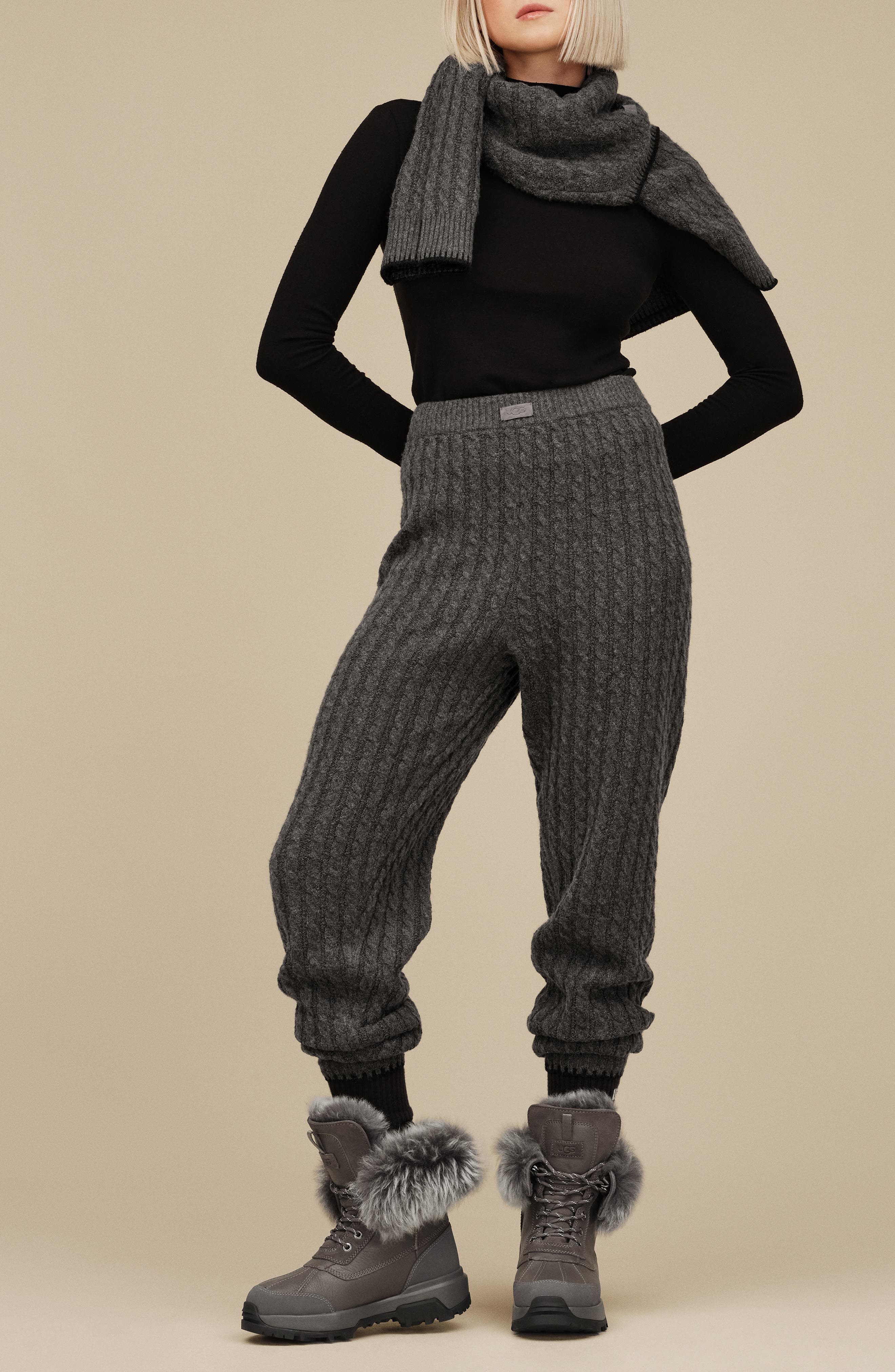 UGG<sup>®</sup> Adirondack XXV Chalet Waterproof Boot, Alternate, color, Charcoals