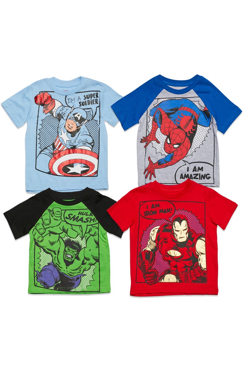 Marvel Avengers Short Sleeve T-Shirt Multipack, Main, color, Avengers Blue Grey