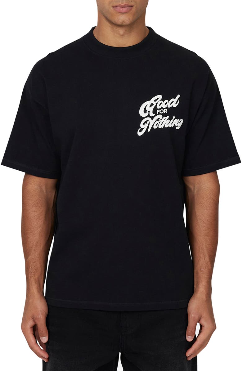 Good For Nothing Funk Oversized  T-shirt, Main, color, Black