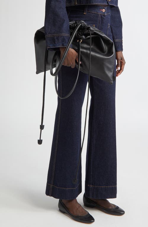 Jimmy Choo Large Drawstring Leather Tote Bag