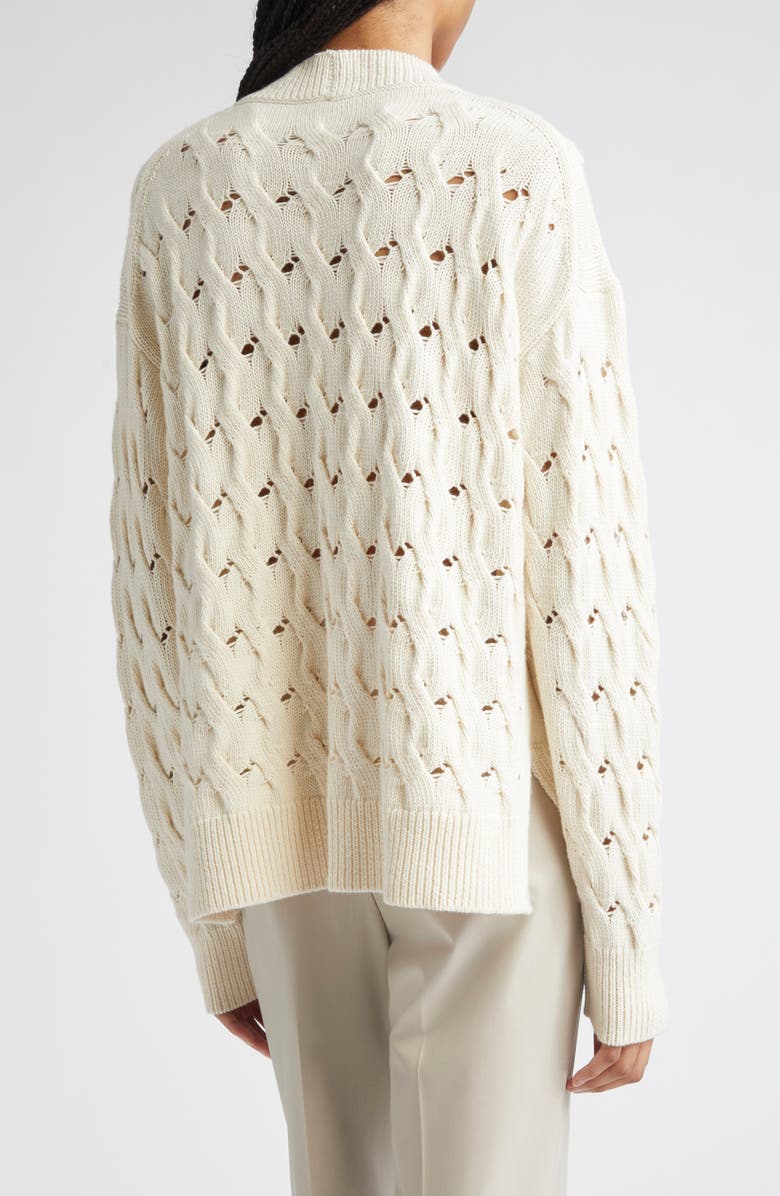 Lafayette 148 New York Cable Stitch Cashmere & Silk Sweater, Alternate, color, 