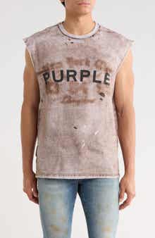 PURPLE BRAND Logo Textured Cotton Jersey Graphic Tank