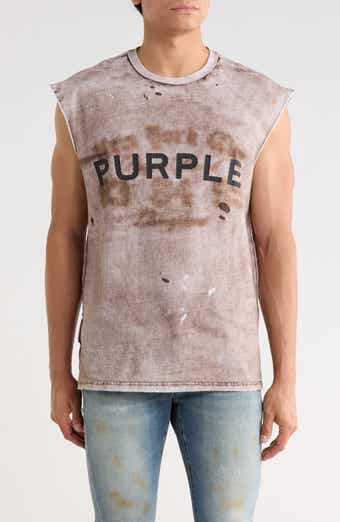 PURPLE BRAND Logo Textured Cotton Jersey Graphic Tank