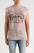 PURPLE BRAND Logo Textured Cotton Jersey Graphic Tank