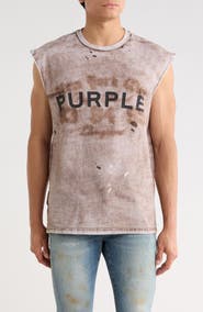 PURPLE BRAND Logo Textured Cotton Jersey Graphic Tank