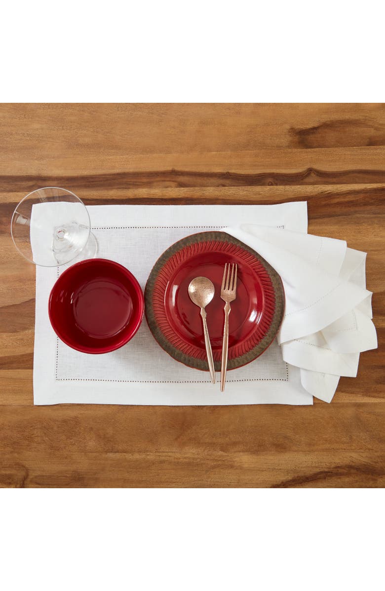 Solino Home Linen Dinner Napkins - Medium Weight Hemstitch, 20" x 20", Alternate, color, White