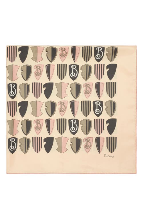 Burberry Shield Repeat Silk Square Scarf In Hazelwood