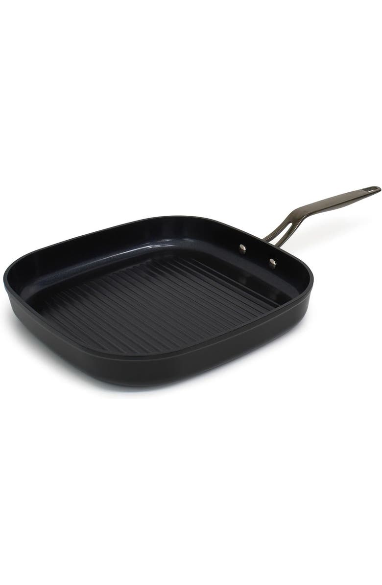Blu. 11 inch Nonstick Grill Pan Griddle, Main, color, Black