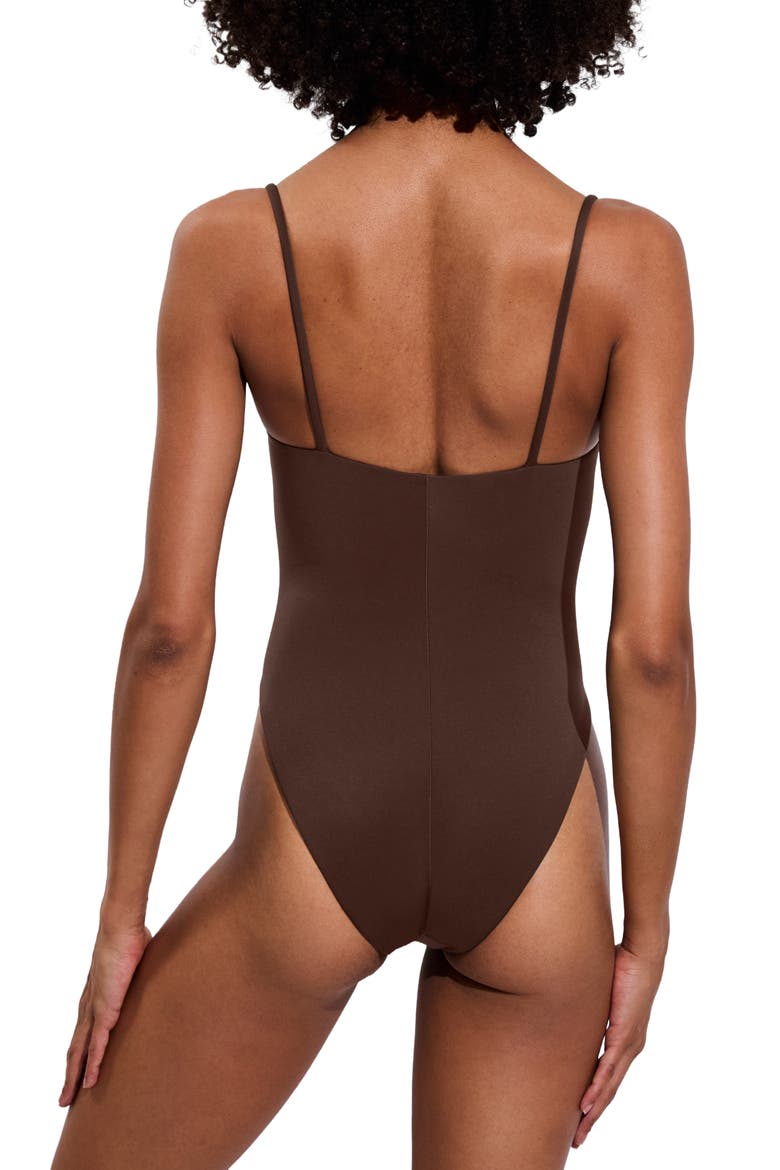 Retreat One-Piece Swimsuit, Alternate, color, COLD BREW BROWN