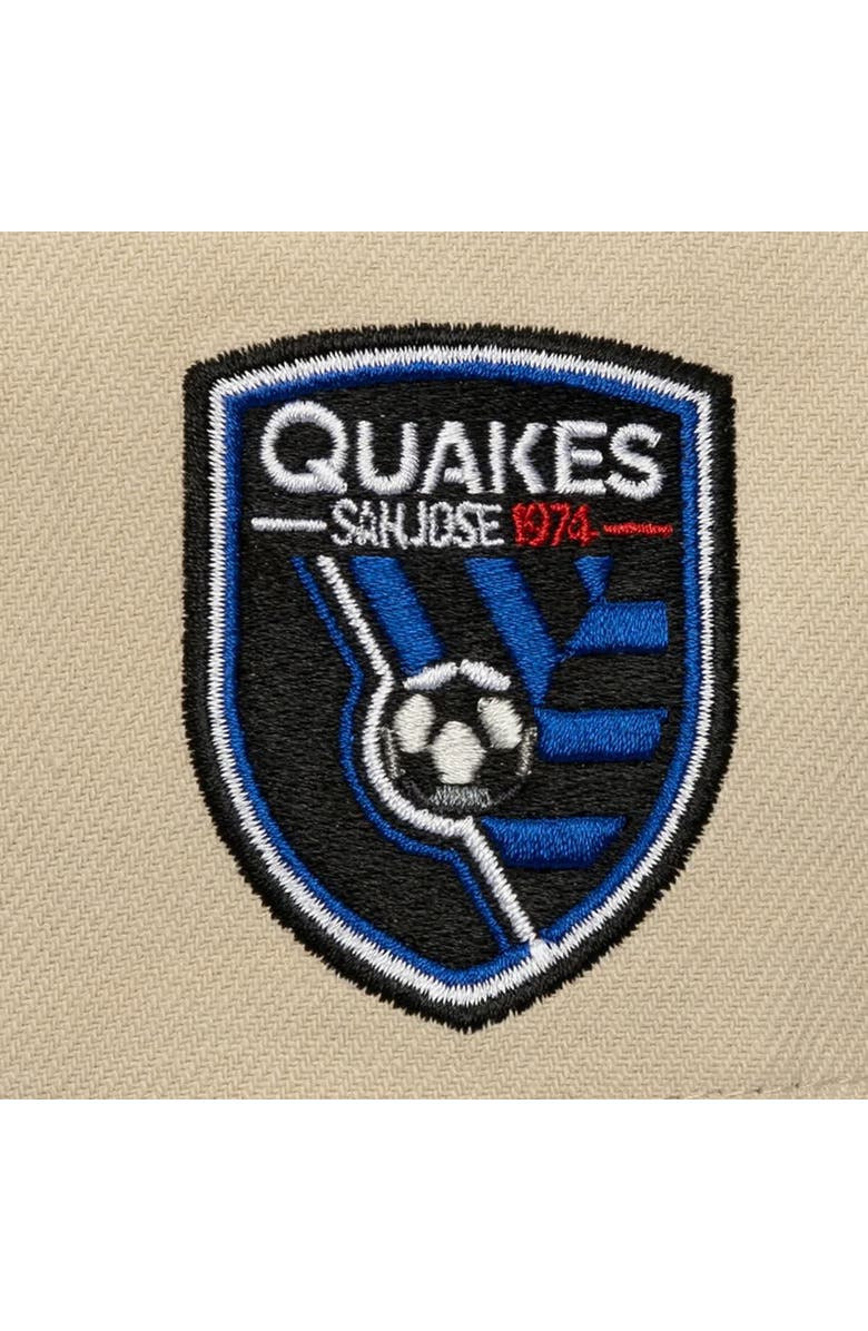 Mitchell & Ness Men's Mitchell & Ness Cream/Blue San Jose Earthquakes Upside Down Pro Pinch Snapback Hat, Alternate, color, Cream
