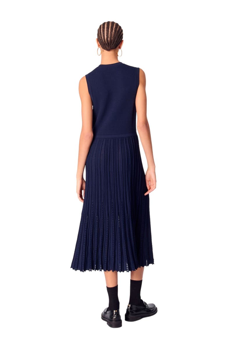 maje Pleated knit maxi dress, Alternate, color, 