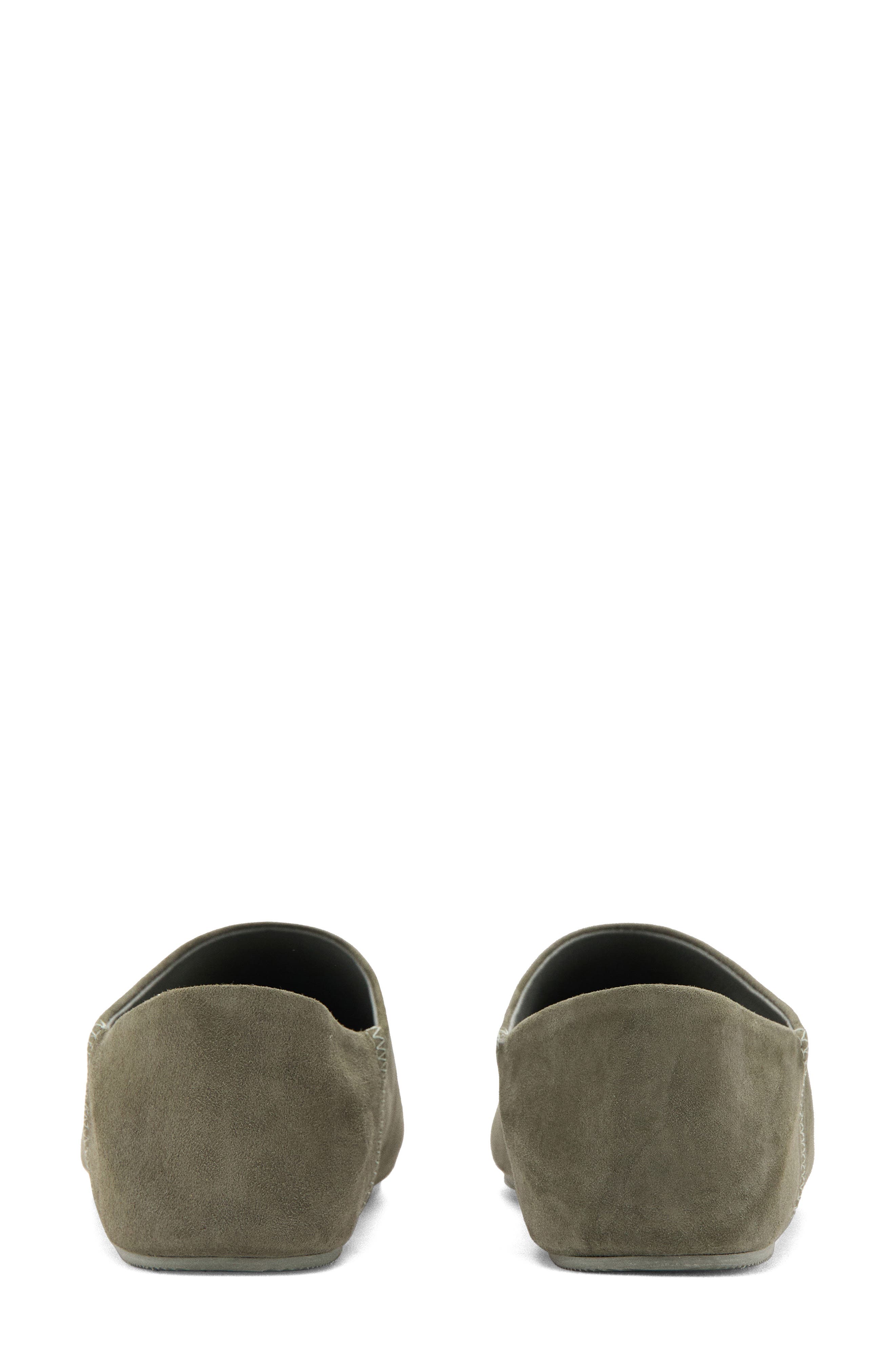 MANGO Leather Collapsible Heel Shoe, Alternate, color, Khaki Green