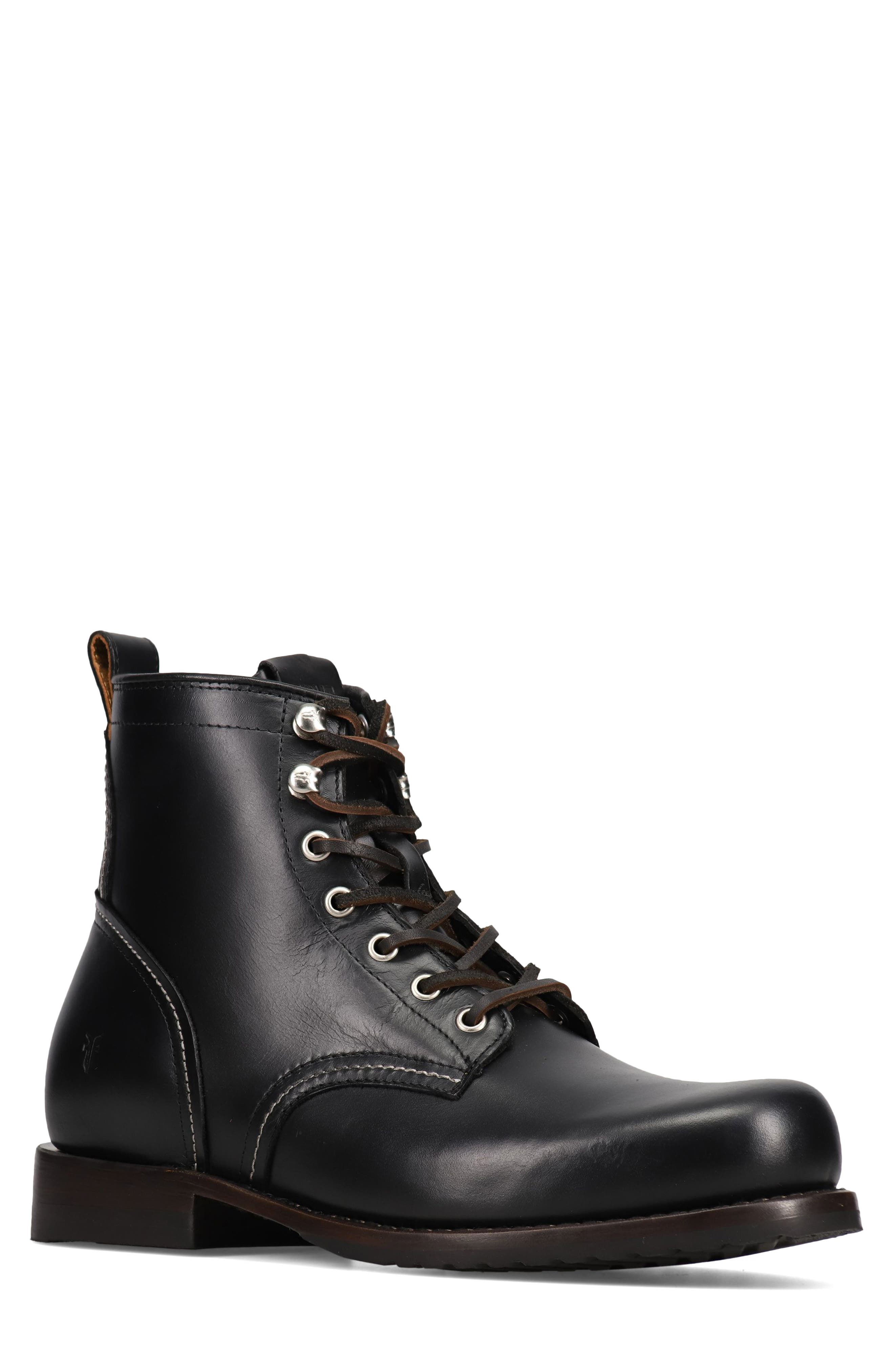 Frye Hudson Lace-Up Boot, Main, color, Black