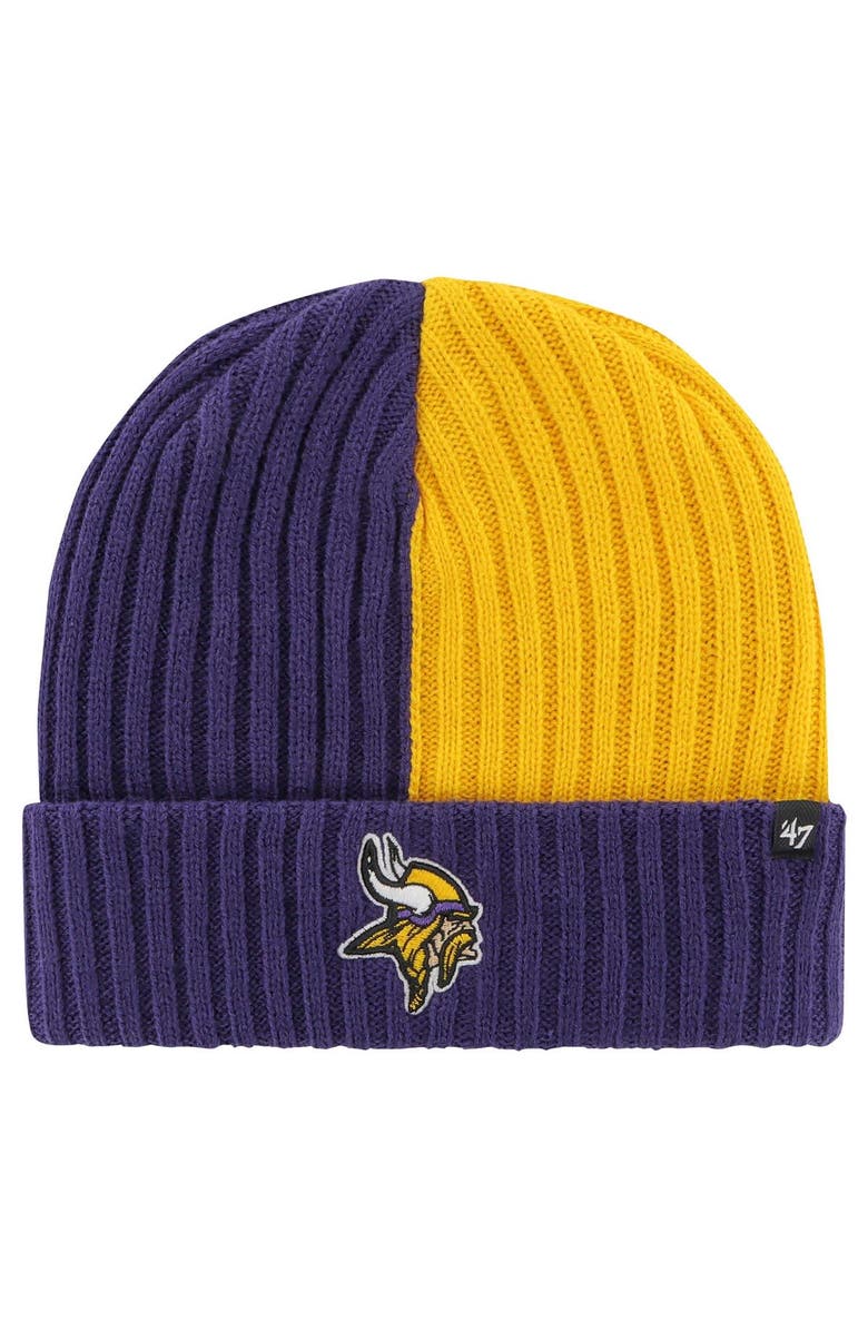 '47 Men's '47 Purple Minnesota Vikings Fracture Cuffed Knit Hat, Main, color, Purple