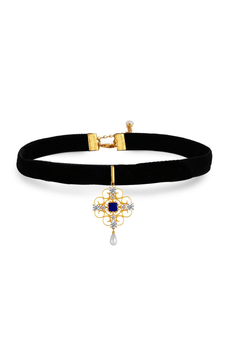 Orchid Dream Choker, Main, color, Blue & Gold & Black