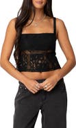 EDIKTED Gwyn Mixed Lace Tank