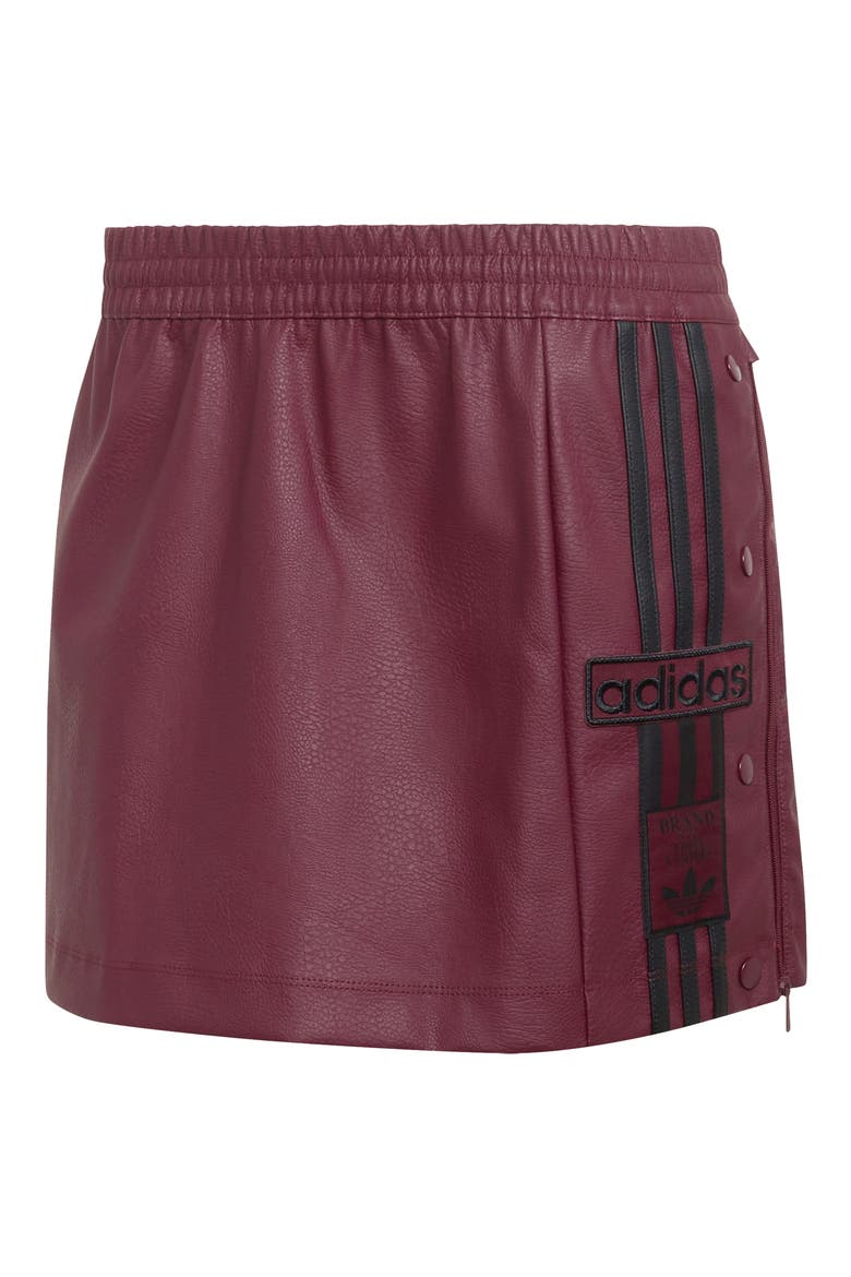 Adibreak Faux Leather Miniskirt, Alternate, color, MAROON/ BLACK