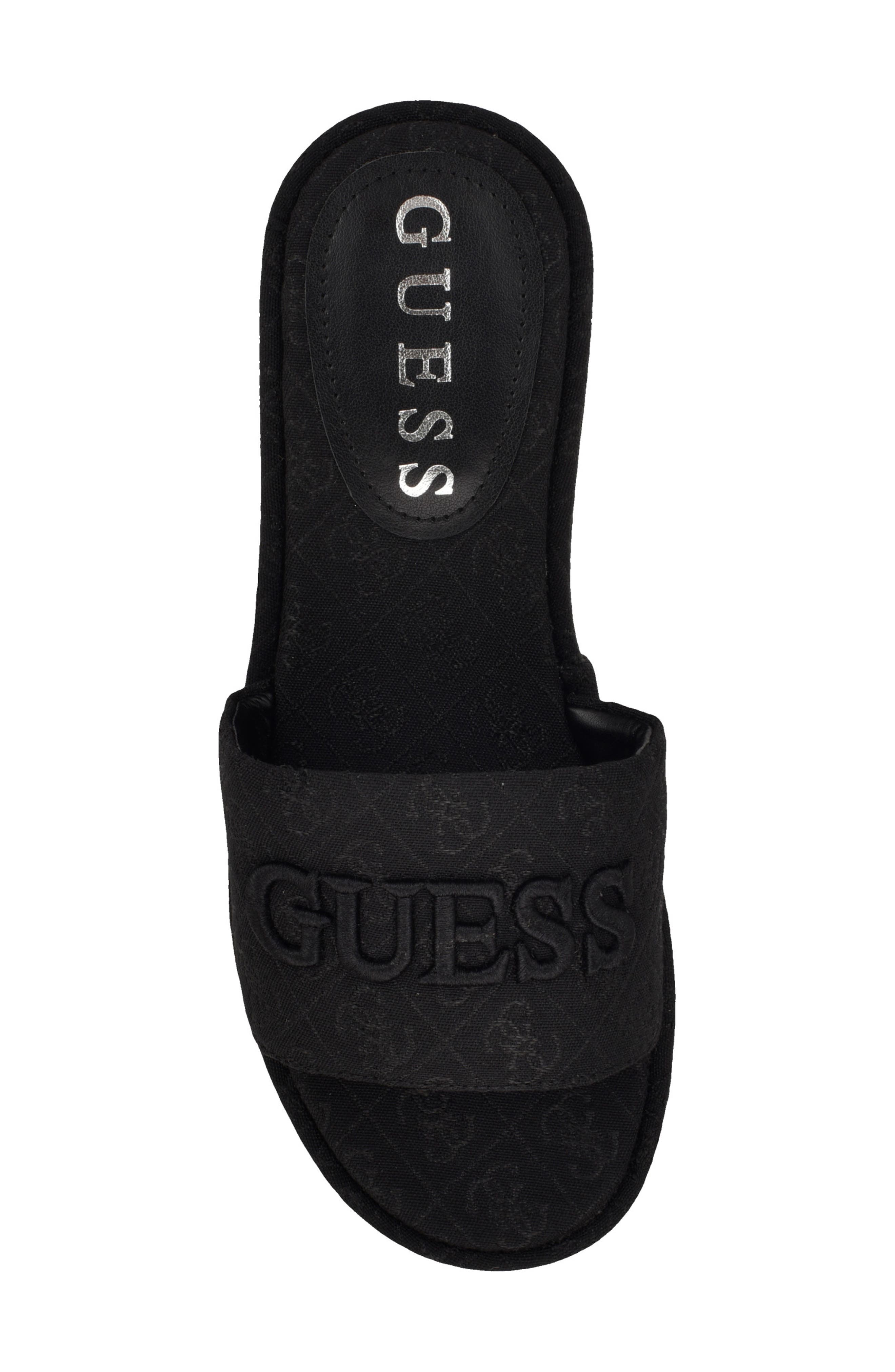 GUESS Bintai Platform Wedge Slide Sandal, Alternate, color, Black