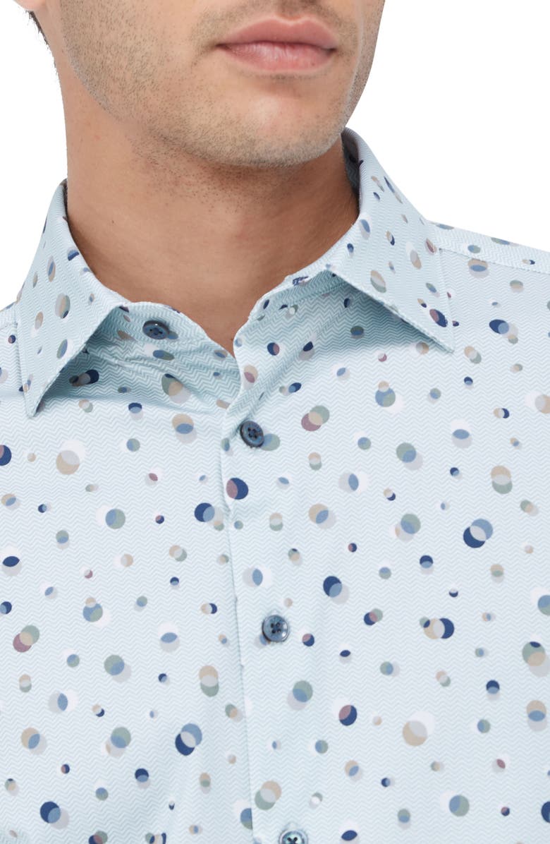 Bugatchi James OoohCotton<sup>®</sup> Dot Print Button-Up Shirt, Alternate, color, Sage