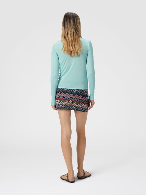 Missoni High-neck Sweater In Smooth Knit In Blue