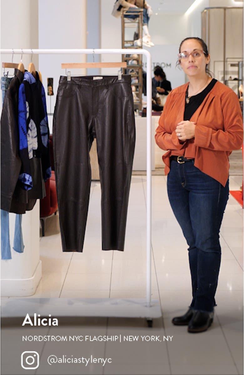 Patti Ankle Straight Leg Leather Pants, sales video thumbnail