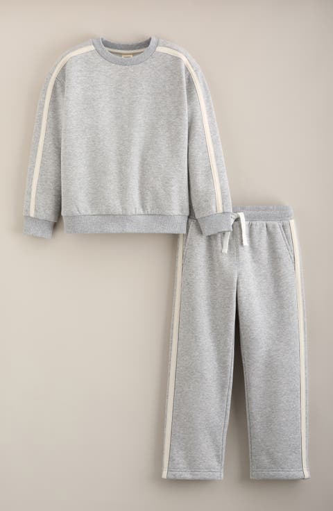 Kids' Side Stripe Crewneck Sweatshirt & Sweatpants Set