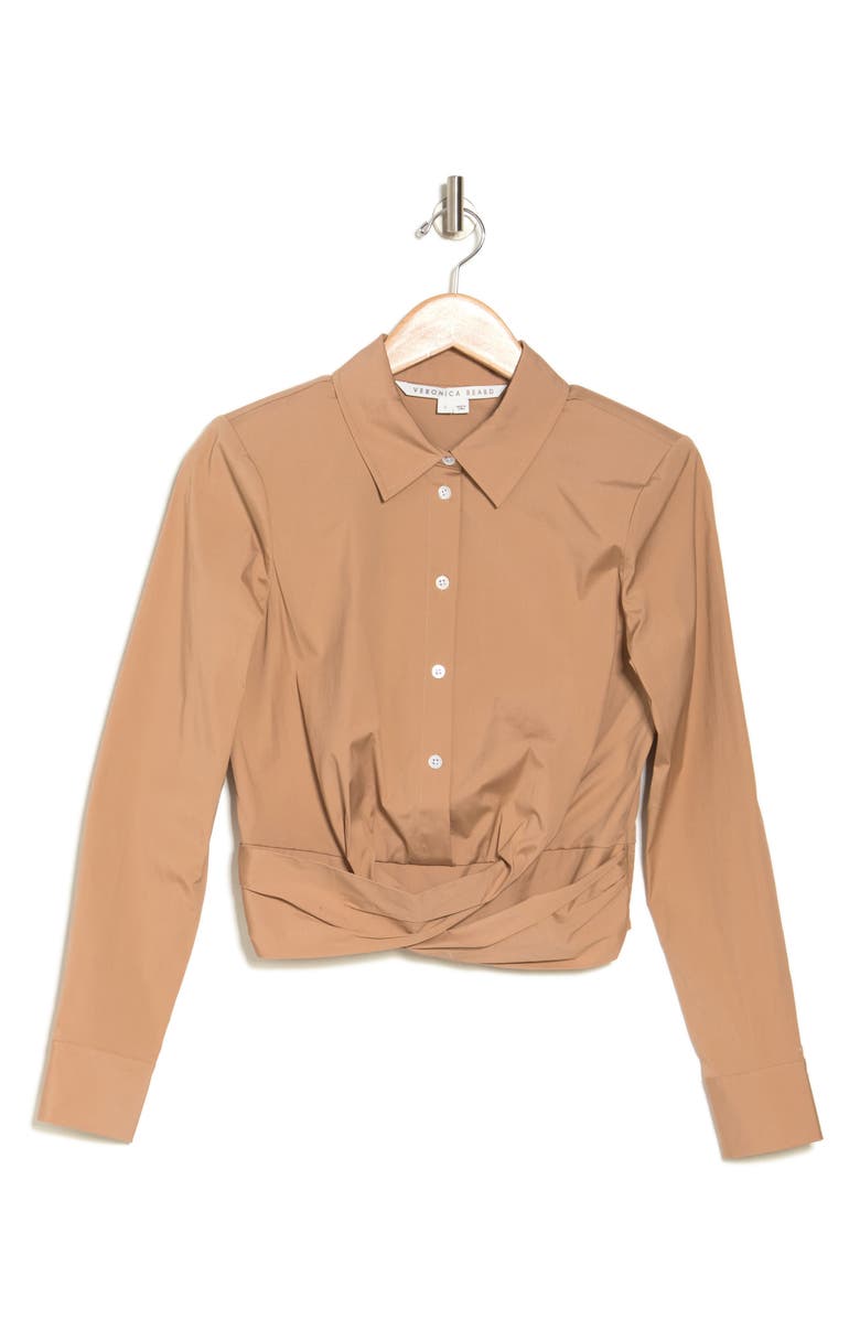 Veronica Beard Veroy Crop Button-Up Shirt, Alternate, color, 