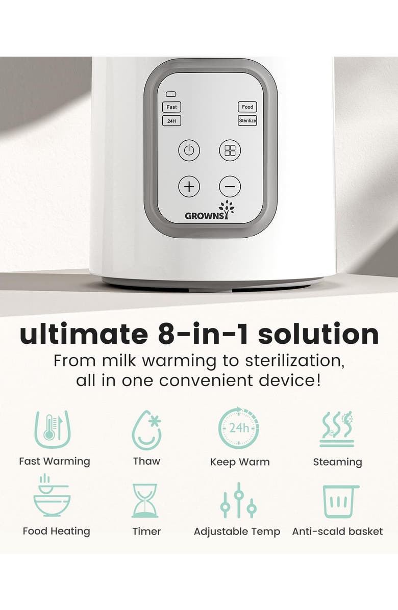 GROWNSY Baby Bottle Warmer, Alternate, color, White