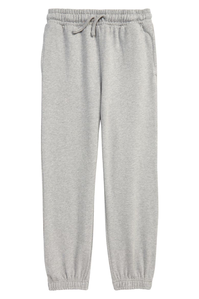 Kids' Old School Organic Cotton Joggers, Main, color, GREY HEATHER/ PINK/ GREEN