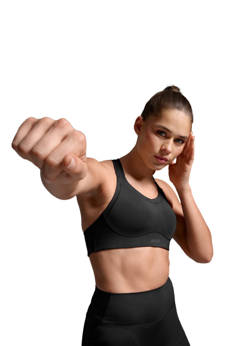 2XU Light Speed High Impact Bra, Alternate, color, Black/Silver Reflective