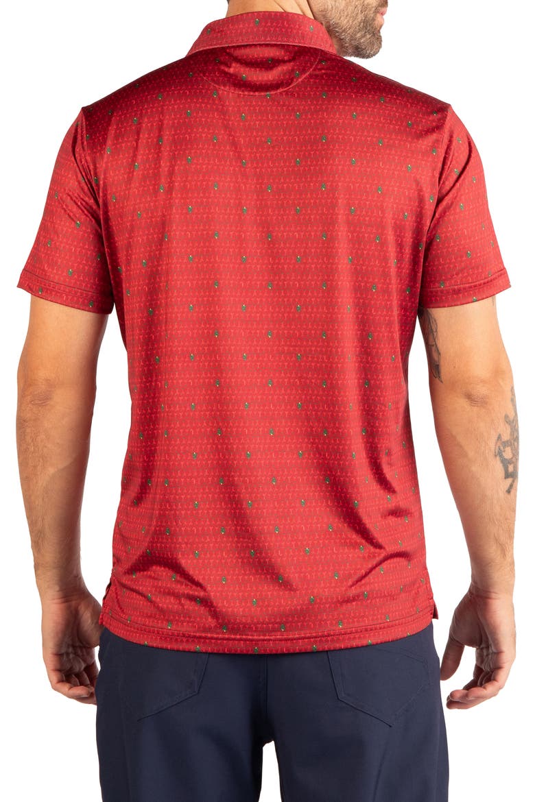 Holiday Martini Glass Performance Polo, Alternate, color, RED