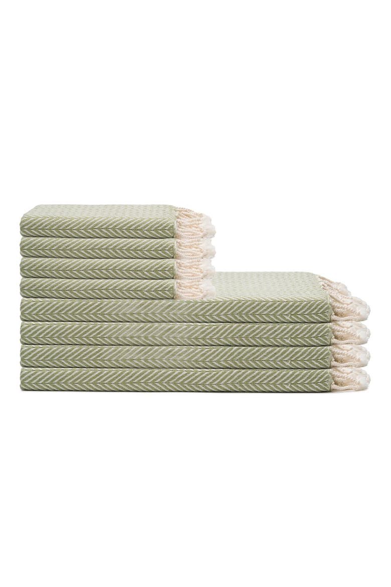 Herringbone Turkish Cotton Towel Bundle, Main, color, Sage Green