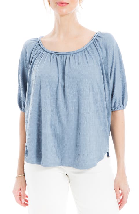 Textured Knit Bubble Sleeve Knit Top